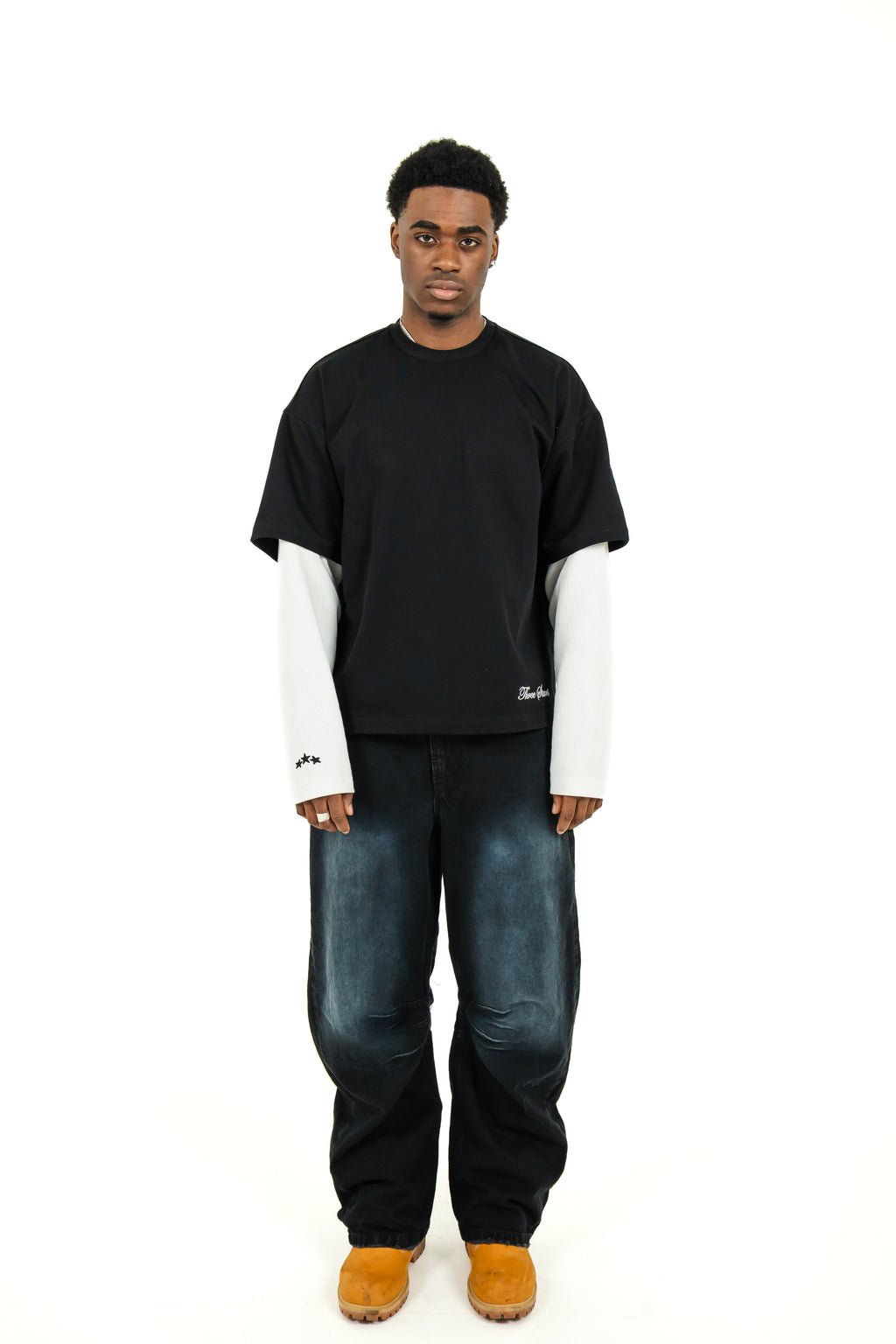 Three Stars Black longsleeve              Dark Stars