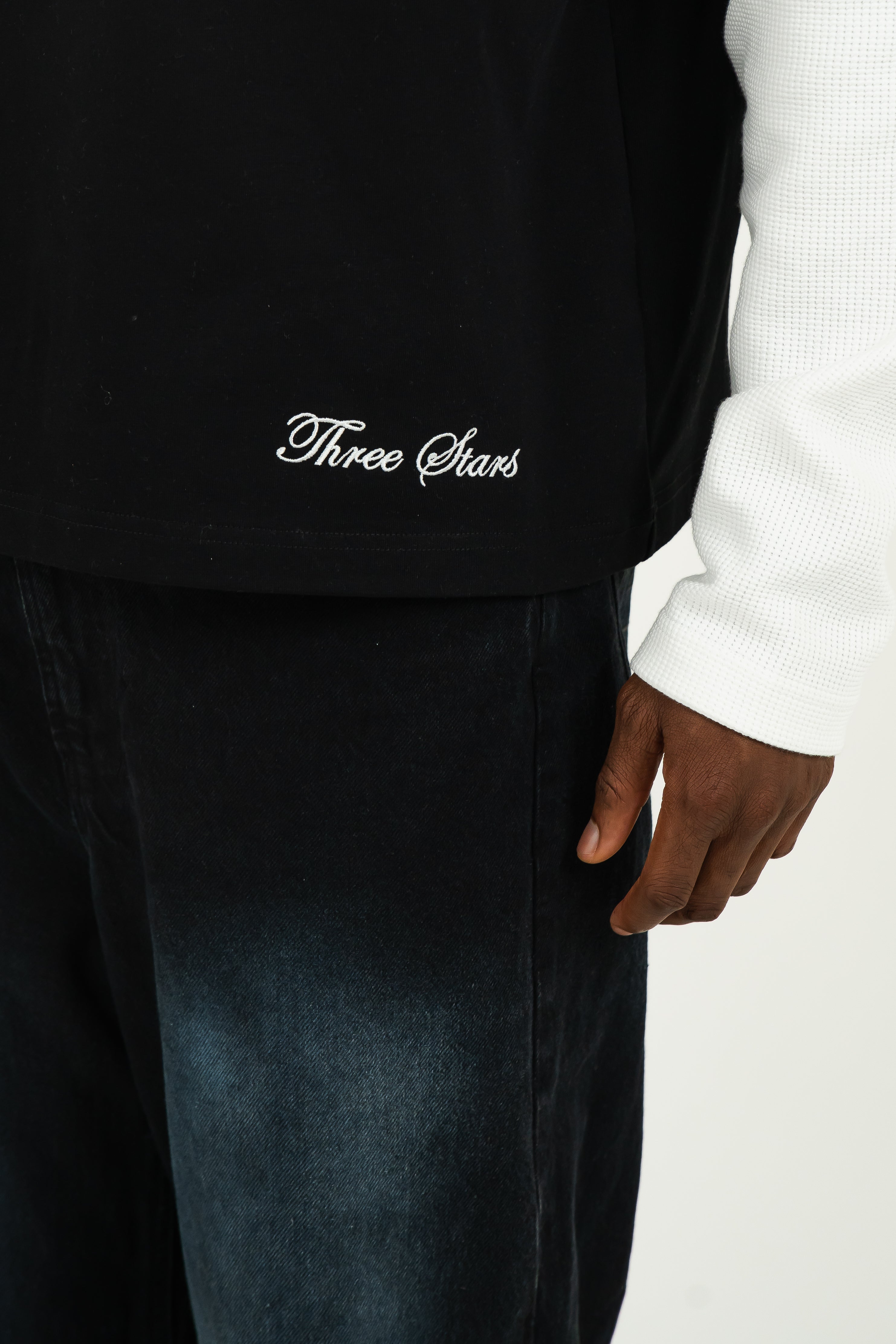 Three Stars Black longsleeve              Dark Stars